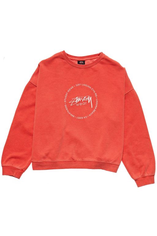 Stussy Womens Laguna Overdyed Marle Crew Sweaters Red - JXFMU3192